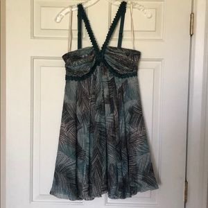 BCBGMaxAzria blue feathered cocktail dress size 4